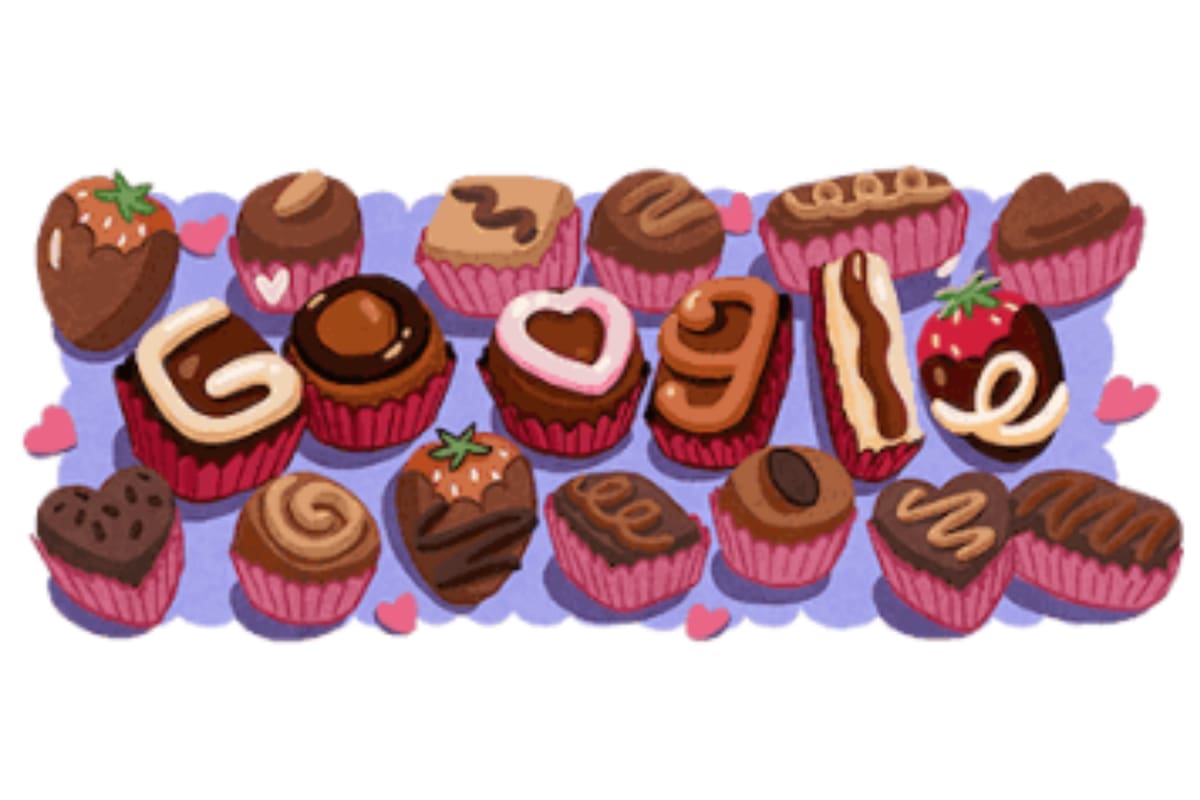 El doodle de Google para el Día de San Valentín 2025