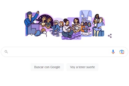 El doodle del 8 de marzo de Google: un homenaje a las mujeres que pelean por sus derechos, de los que mucho se habla, pero poco se concreta