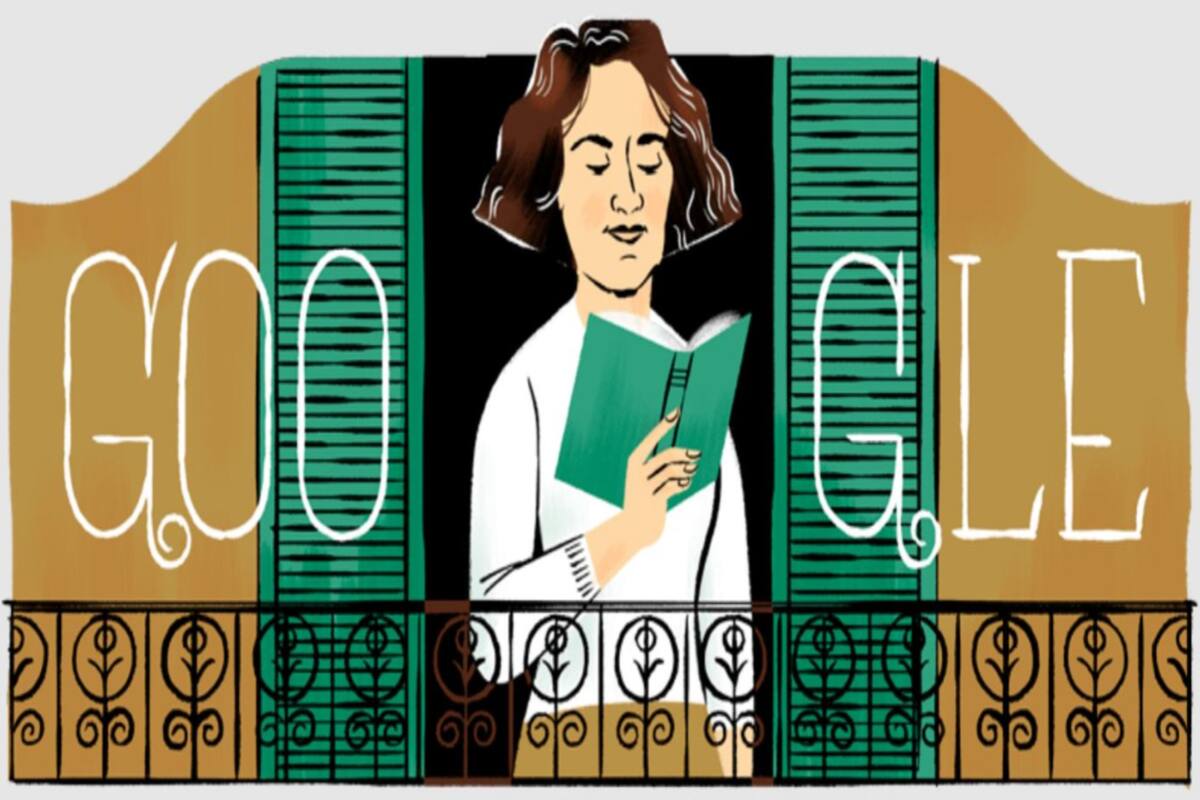El doodle del buscador Google homenajea a la escritora Carmen Laforet.