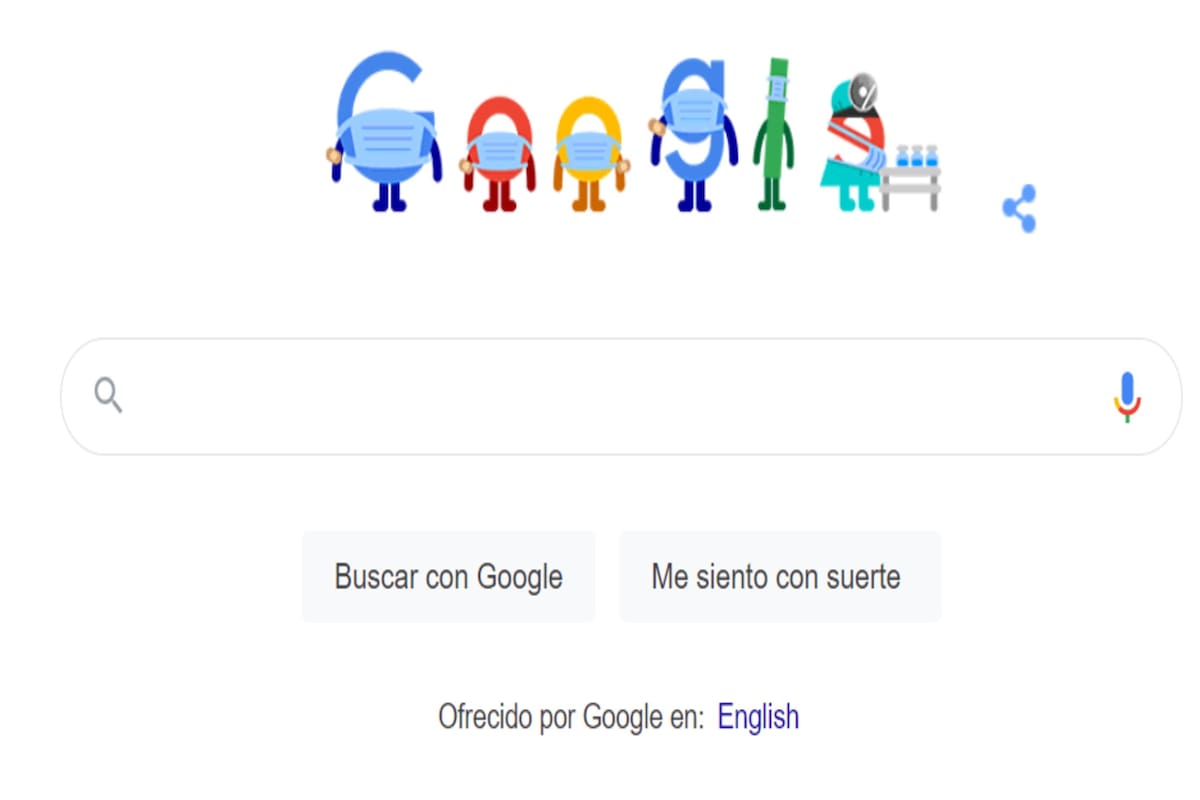El doodle del día hace foco en la vacunación y las medidas de higiene contra el Covid-19.