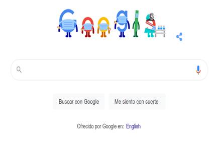 El doodle del día hace foco en la vacunación y las medidas de higiene contra el Covid-19.