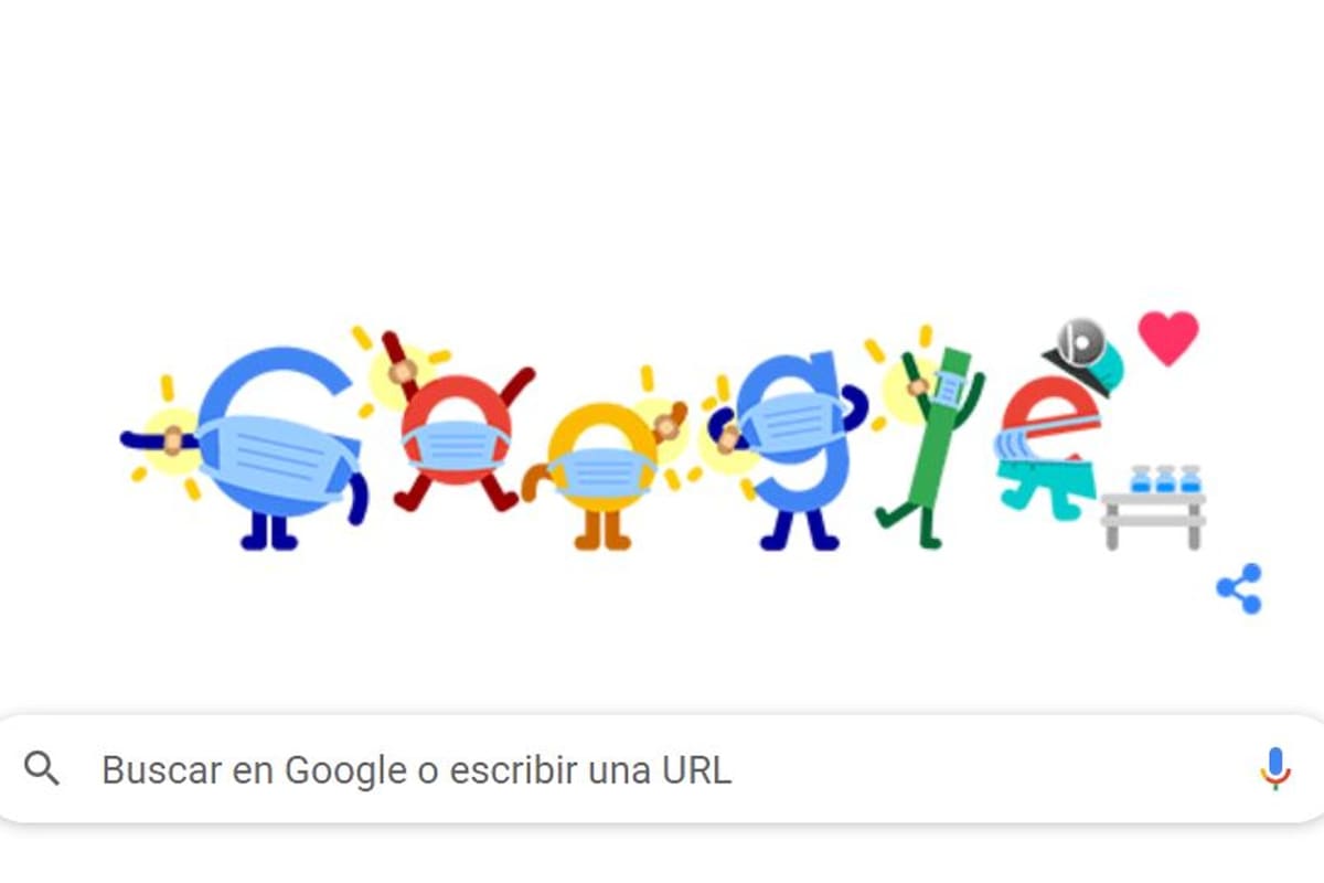 El doodle que remarca el uso del barbijo y la importancia de la vacunación