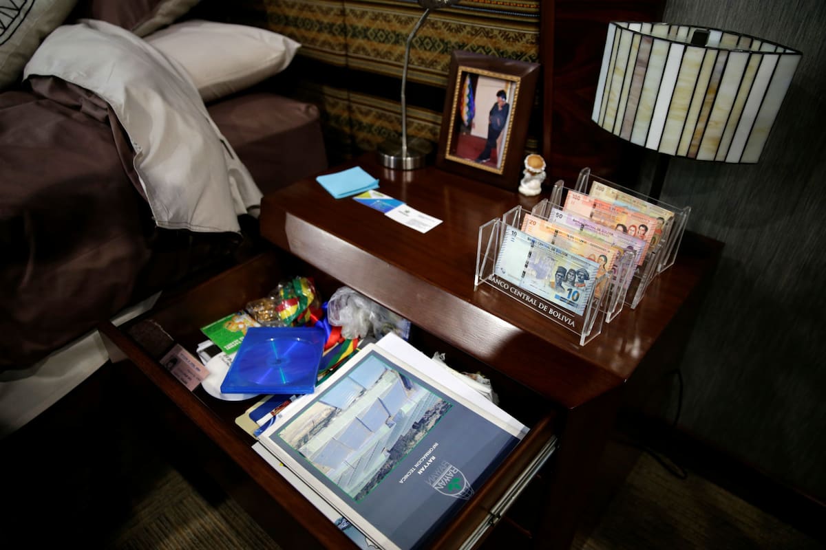 El dormitorio de Evo Morales en la Casa Grande del Pueblo