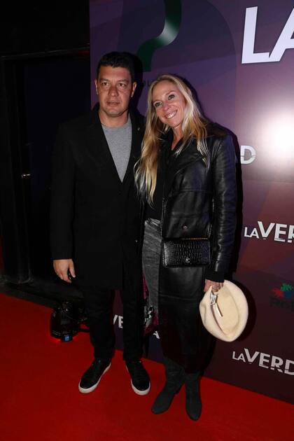El DT de Boca, Sebastián Battaglia, junto a su mujer