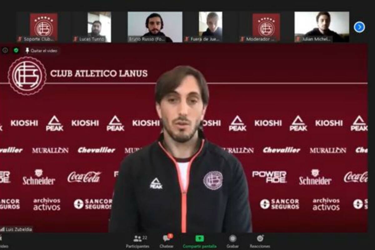 El DT de Lanús brindó una conferencia vía Zoom para 16 periodistas