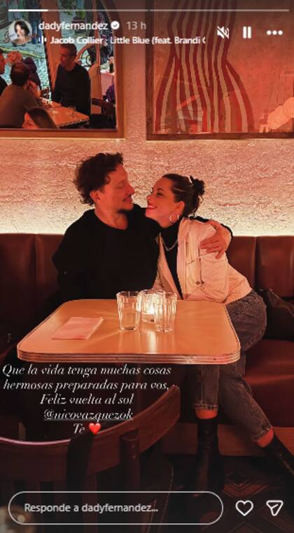 El dulce mensaje de cumpleaños de Dai Fernández para Nico Vázquez (Foto: Instagram @dadyfernandez)