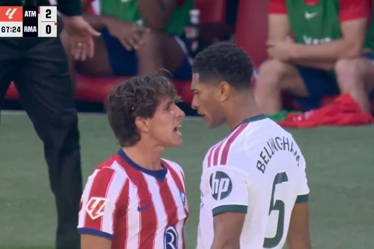 El duro cruce entre Giuliano Simeone y Jude Bellingham en Atlético de Madrid vs. Real Madrid