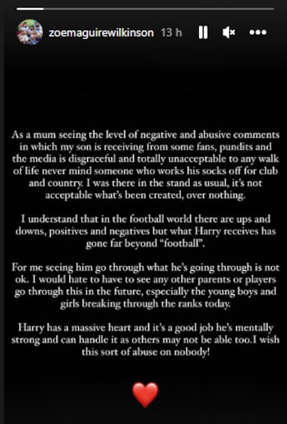 El duro descargo de Zoe Maguire Wilkinson, la madre de Harry Maguire