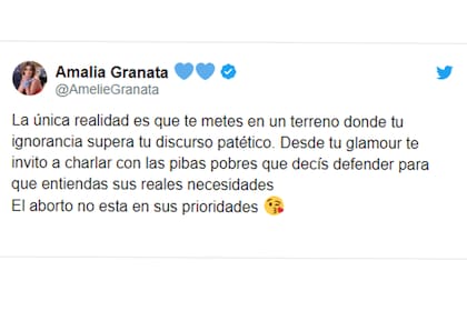 El duro mensaje de Amalia Granata
