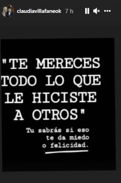El duro mensaje que Claudia Villafañe publicó en Instagram luego de las declaraciones de Mavys Álvarez y las disculpas de Omar Suárez