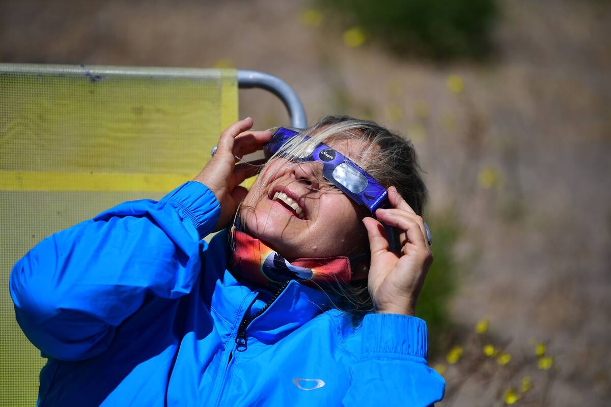 El eclipse visto desde Villa Chocón, Neuquén, Argentina