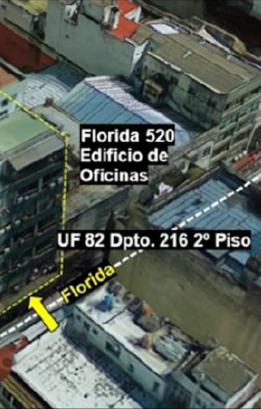 El edificio de oficinas de Florida 520, en la city porteña, donde Diego Guastini había montado su organización financiera para lavar dinero narco