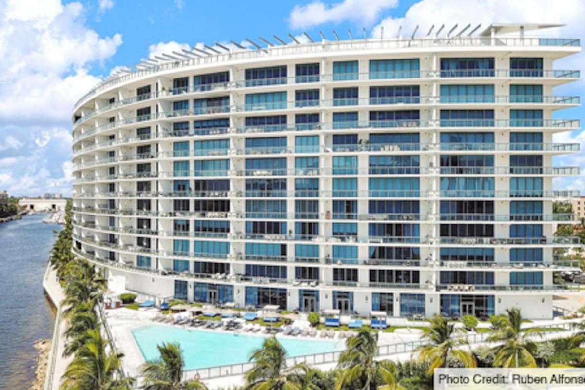 El edificio Echo Aventura, donde Insaurralde negó tener un un departamento de 1,5 millones de dólares