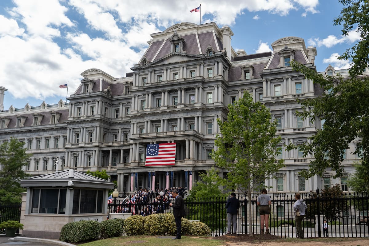 El Edificio Ejecutivo Eisenhower en Washington el 30 de julio del 2026. (AP foto/Julia Demaree Nikhi