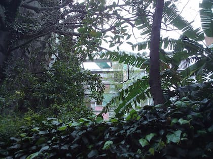 El edificio está envuelto en su gran jardín
