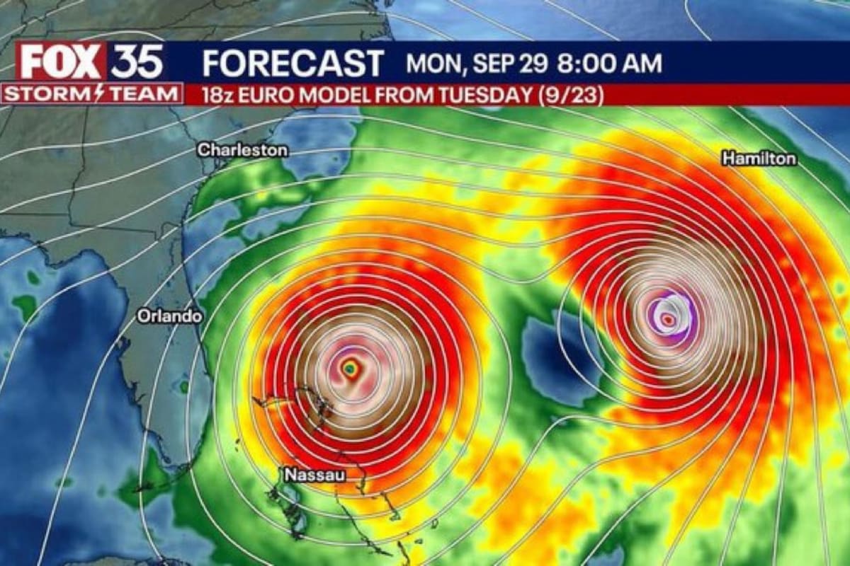 El efecto ocurre cuando os huracanes que giran en la misma dirección pasan lo suficientemente cerca uno del otro e inician una intensa danza alrededor de su centro común
