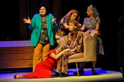 El elenco coral de la comedia (muy disparatada pese al tenor de la temática) de José María Muscari se completa con Ana María Picchio, Iliana Calabró, Emilia Mazer y Mirta Wons