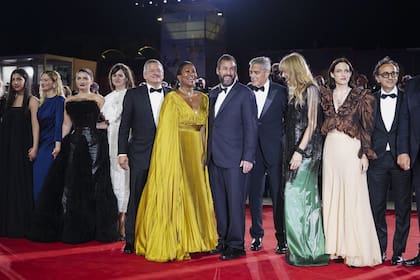 El elenco de Jay Kelly, hace un año, en la alfombra roja de Venecia