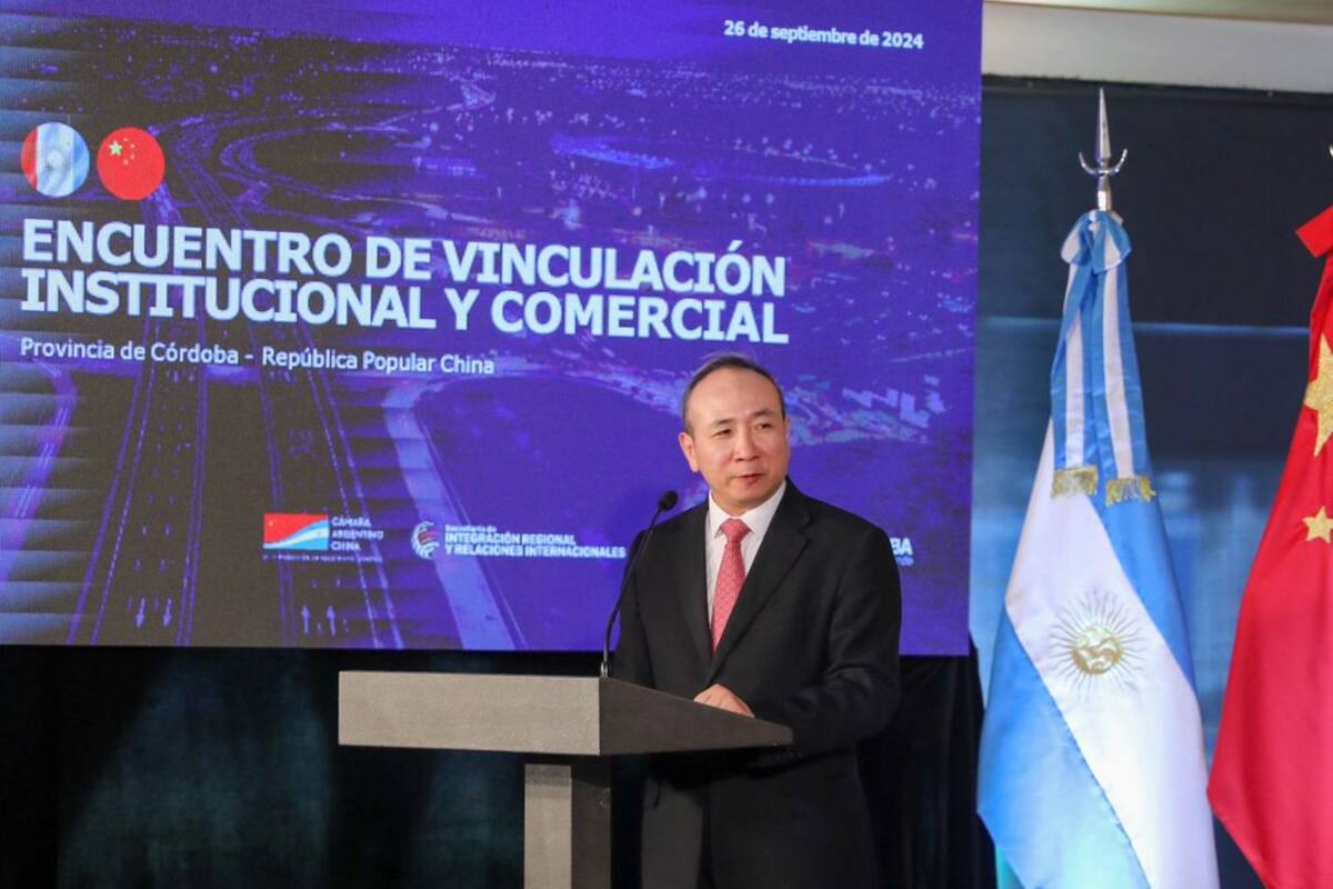El embajador chino Wang Wei en la ronda de negocios en Córdoba, realizada la semana última