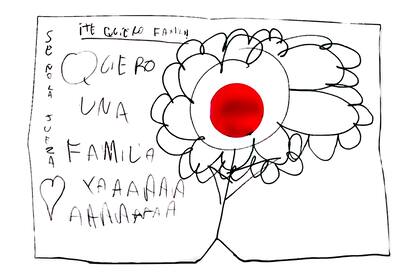 El emotivo dibujo de Pilar, de 8 años, pidiéndole a la jueza que le permita tener una familia