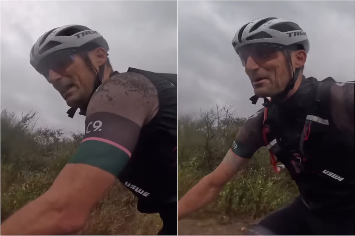 El emotivo encuentro entre Scaloni y un amigo en medio de la carrera de mountain bike