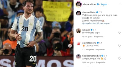 El emotivo gesto de Alexis Mac Allister tras convertir un gol ante Brasil