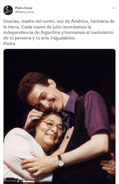 El emotivo mensaje de Pedro Aznar (Foto: Twitter @Pedro_Aznar)