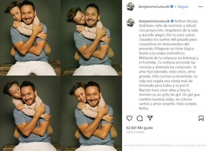 El emotivo posteo de Benjamín Vicuña a su hijo Beltrán