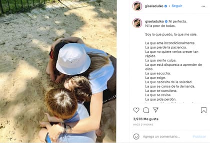 El emotivo posteo de Gisela. Fuente: Instagram