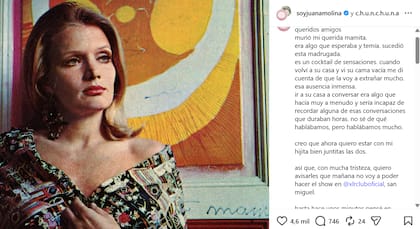 El emotivo posteo de Juana Molina tras la muerte de Chunchuna Villafañe