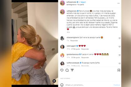 El emotivo posteo de Sofía Zámolo en el día del cumpleaños de su madre