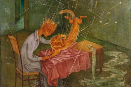 Detalle de Simpatía (La rabia del gato), de Remedios Varo (1955), comprada por Costantini