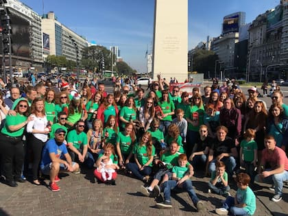 El encuentro anual del Pelirrojos Club, hace tres años, en el Obelisco