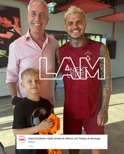 El encuentro de Marley y Mirko con Icardi en Estambul (Foto: Instagram @elejercitodelam)