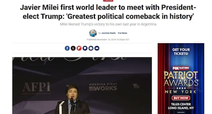 El encuentro de Milei y Trump, en Fox News