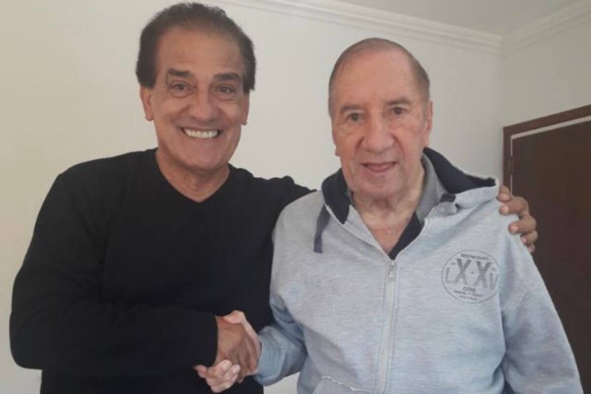 el encuentro entre Miguel Lemme y Carlos Bilardo. Fuente: @grassowalter