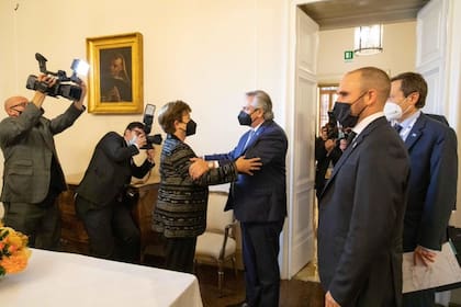 El encuentro que mantuvieron el sábado Kristalina Georgieva (FMI) y el presidente Alberto Fernández