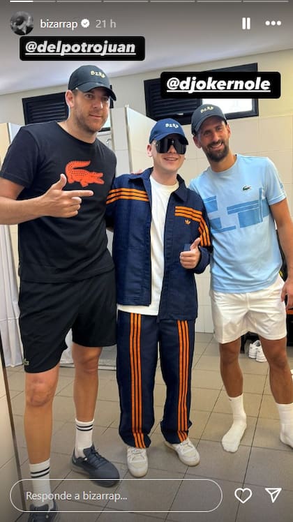El encuentro tuvo lugar en el partido de despedida de Juan Martín del Potro (Foto: Instagram @bizarrap)