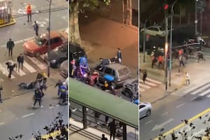 El enfrentamiento comenzó minutos después de que finalizara el partido en La Bombonera