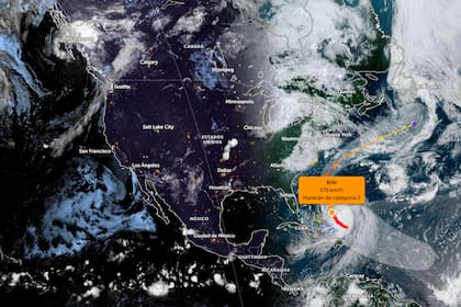 El enorme campo de vientos de Erin, que se desplaza lentamente a 6 mph, hará que sus efectos se sientan con fuerza en tierra firme a pesar de que su ojo pasará a aproximadamente 200 millas (320 km) de la costa de Carolina del Norte