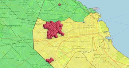 El Ente Nacional Regulador de la Electricidad (ENRE) publicó un mapa que muestra la zona que sigue afectada por el apagón
