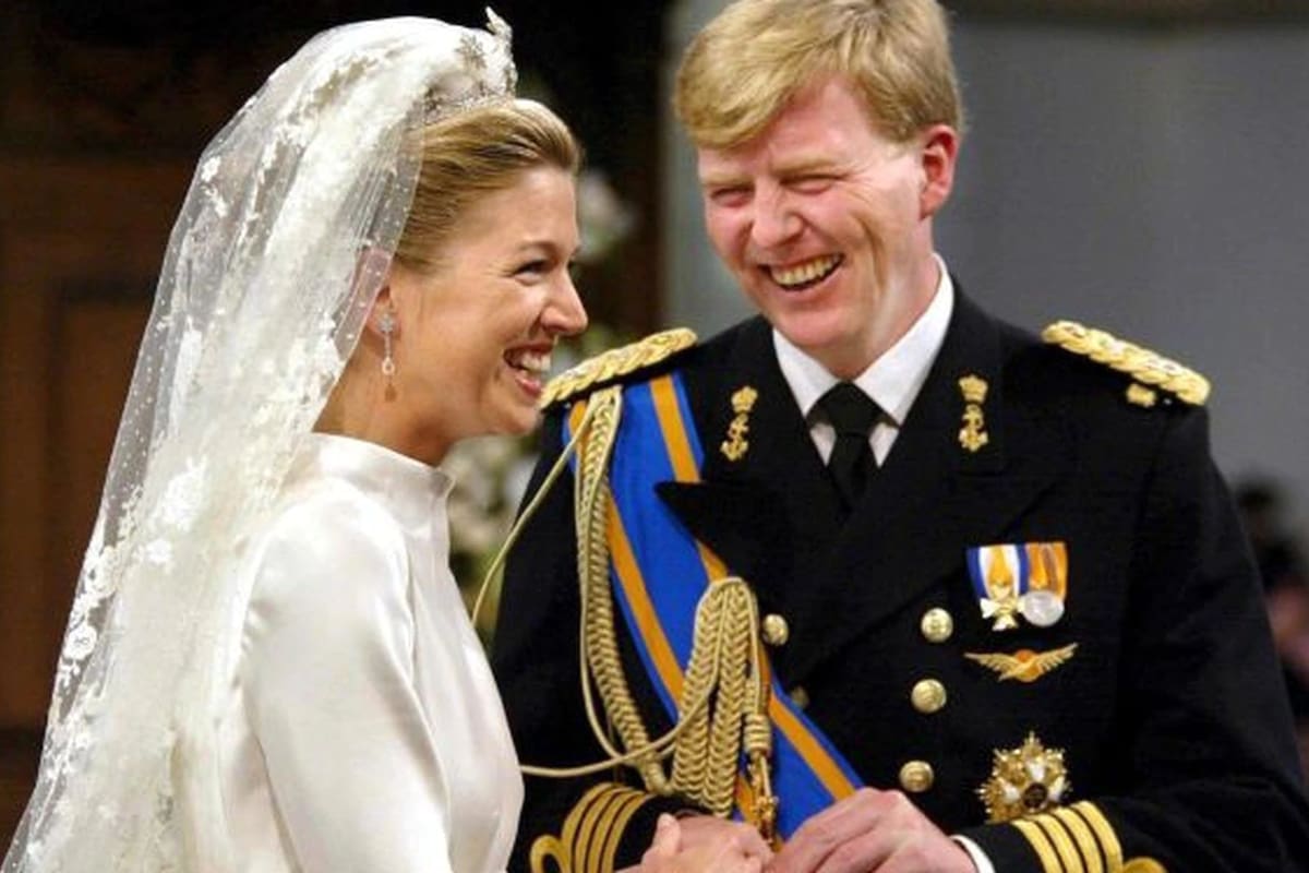 El entonces príncipe heredero de Holanda, Guillermo Alejandro, durante su boda con la argentina Máxima Zorreguieta en Ámsterdam, Holanda, el 2 de febrero de 2002