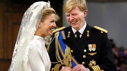 El entonces príncipe heredero de Holanda, Guillermo Alejandro, durante su boda con la argentina Máxima Zorreguieta en Ámsterdam, Holanda, el 2 de febrero de 2002