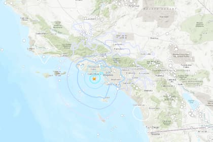 El epicentro del sismo de hoy se localizó en el Pacífico californiano