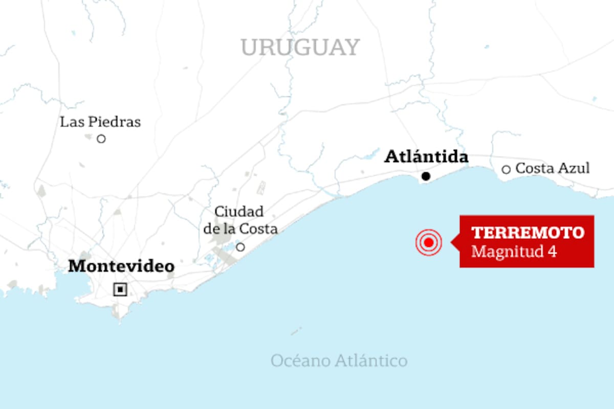 El epicentro del sismo de magnitud 4 en la escala Ritcher se dio a pocos kilómetros de Atlántida, Canelones