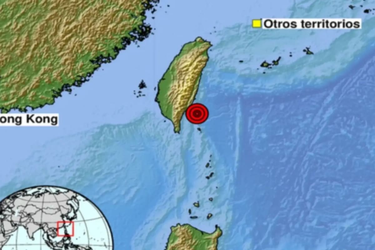 El epicentro del terremoto que sacudió la costa de Taiwán