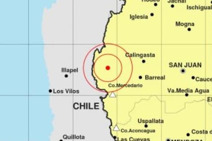 El epicentro del sismo se ubicó 59 kilómetros al oeste de la localidad sanjuanina de Barreal