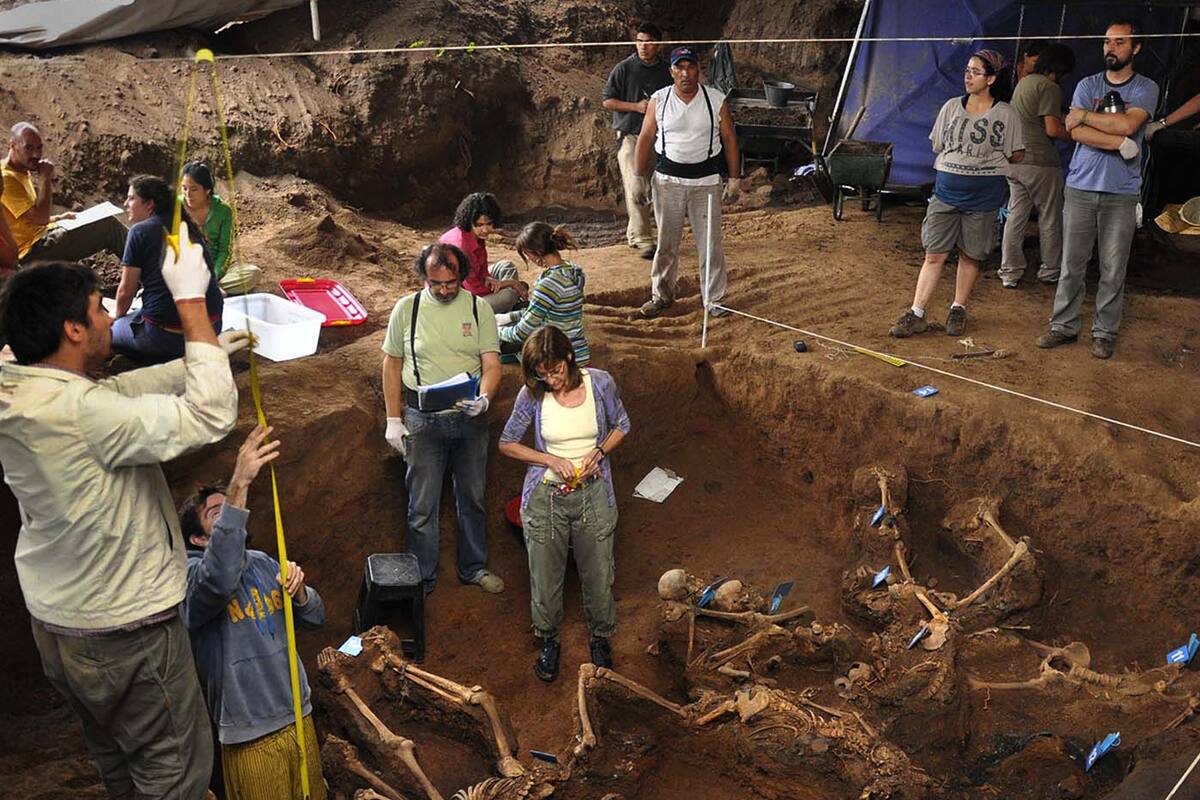 El equipo argentino de antropología forense durante una excavación en Tucumán