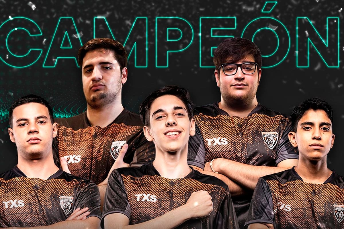 El equipo campeón del torneo apertura de la Liga Master Flow 2020: Juan Manuel “Sunblast” Chapacú (TOP), Francisco “Volcanic Dog” Marsans (JG), Franco “Flare” Pombo (MID), Brandon “Nothing” Merlo (ADC) y Gabriel “Ackerman” Aparicio (SUP)