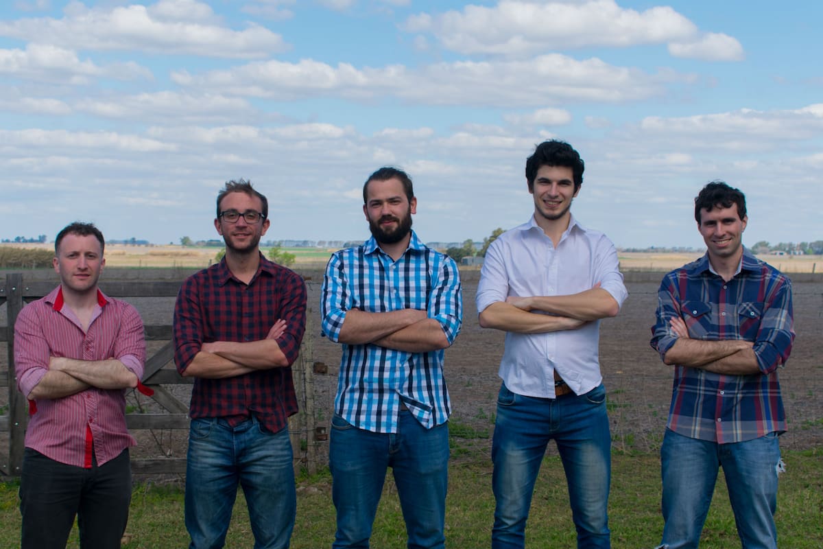 El equipo de la empresa. Juan Ignacio Cavalieri, Juan Ignacio Cornet Iván Regali, Juan Manuel Baruffaldi y Marcos Mammarella